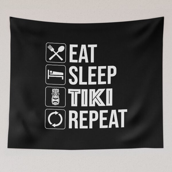 Item preview, Eat Sleep Tiki Repeat designed and sold by Cat Lady Designs.