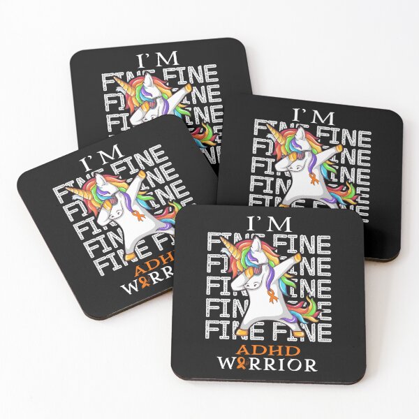 Item preview, Unicorn ADHD Warrior I'm Fine ADHD Awareness designed and sold by Hatjar.