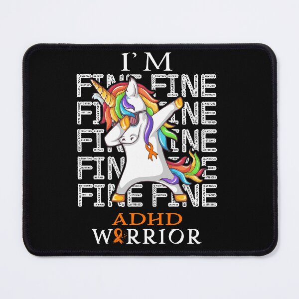 Item preview, Unicorn ADHD Warrior I'm Fine ADHD Awareness designed and sold by Hatjar.