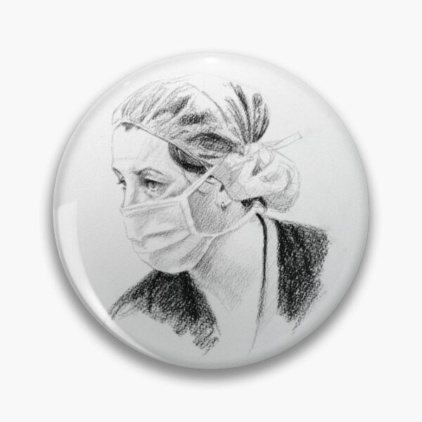Nurse Cher - Drawing, by Adelaide Artist Avril Thomas - South Australian Artist Pin