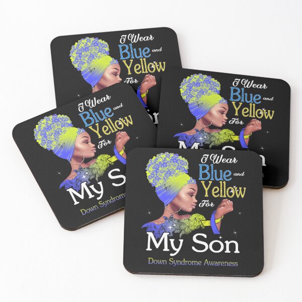 Item preview, Down Syndrome Awareness Black Girl I Wear Blue And Yellow For My Son designed and sold by tenjun16.