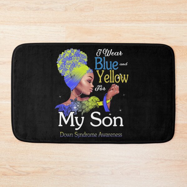 Item preview, Down Syndrome Awareness Black Girl I Wear Blue And Yellow For My Son designed and sold by tenjun16.