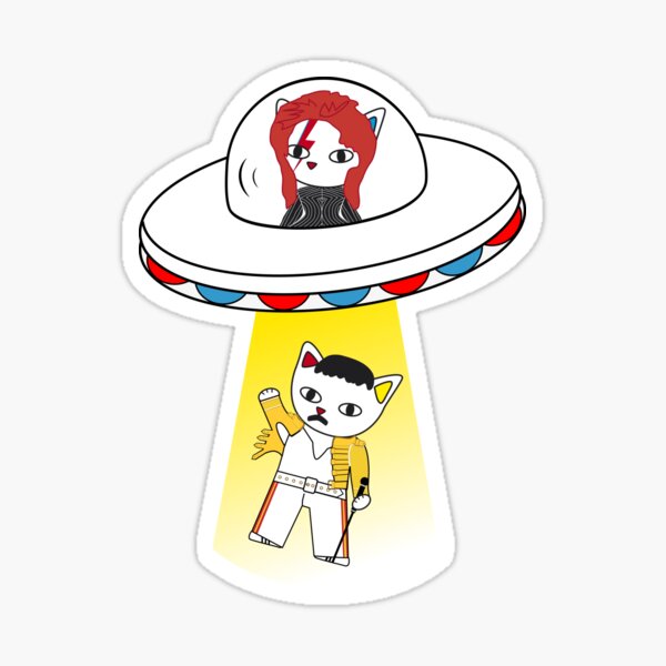 UFO 1 Meowie et FreddieMeow Sticker