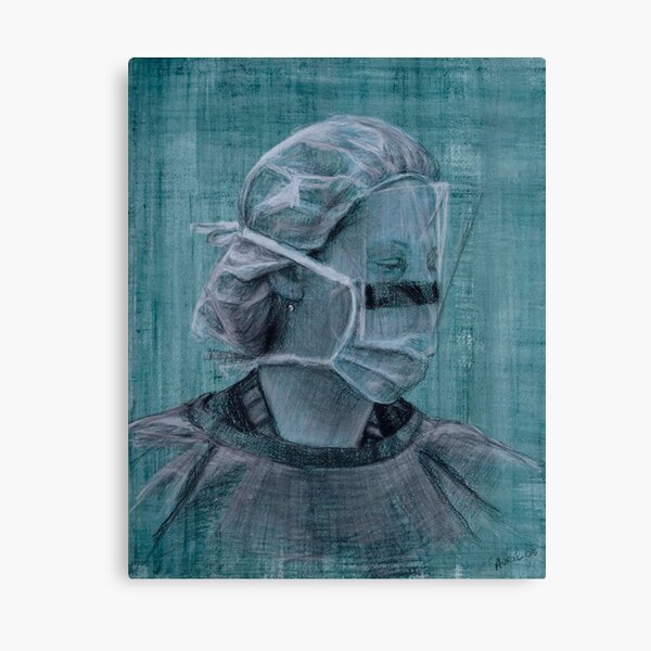 Nurse Karen - Drawing, by Adelaide Artist Avril Thomas - South Australian Artist Canvas Print