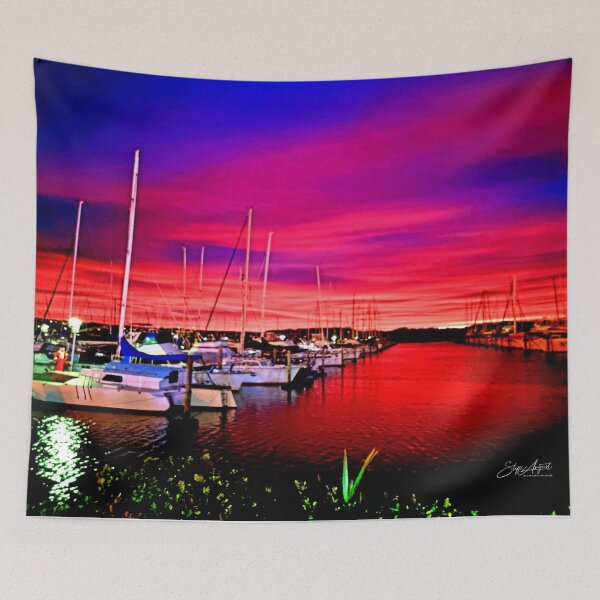 Item preview, RED SUNSET AT THE BAY designed and sold by Steffi August.
