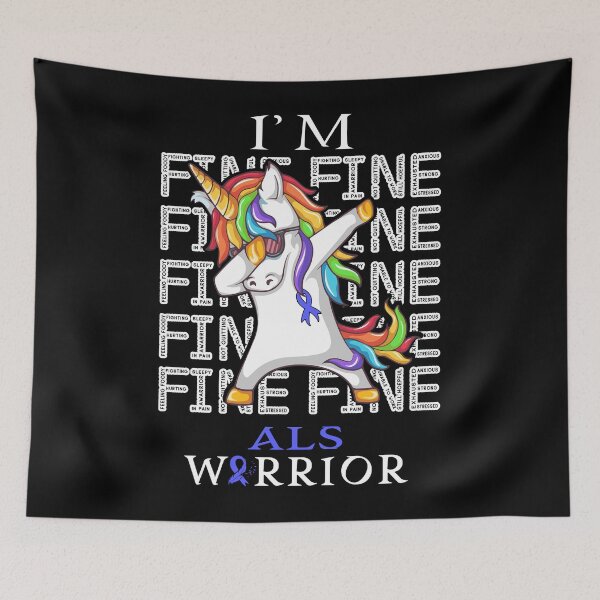 Item preview, Unicorn ALS Warrior I'm Fine ALS Awareness designed and sold by Hatjar.