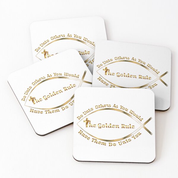 Item preview, The Golden Rule Ichthys - Gold Christian Symbol designed and sold by molamode.