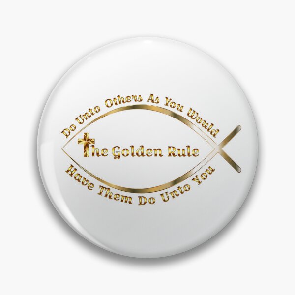 Item preview, The Golden Rule Ichthys - Gold Christian Symbol designed and sold by molamode.