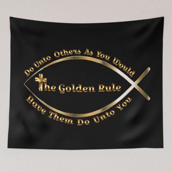 Item preview, The Golden Rule Ichthys - Gold Christian Symbol designed and sold by molamode.