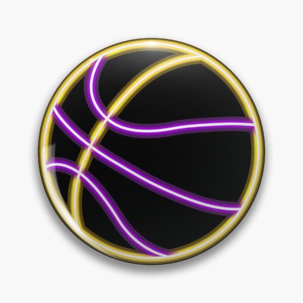 Item preview, Los Angeles Purple & Gold Neon Basketball designed and sold by R2-T2.