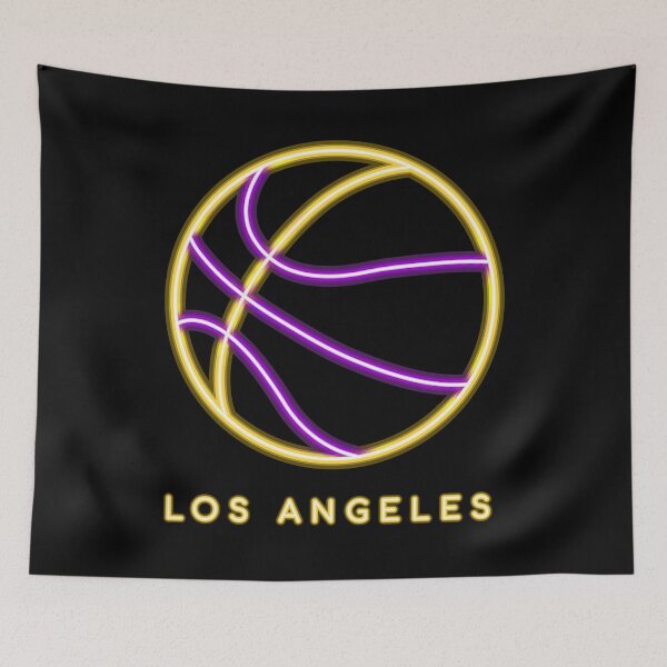 Item preview, Los Angeles Purple & Gold Neon Basketball designed and sold by R2-T2.