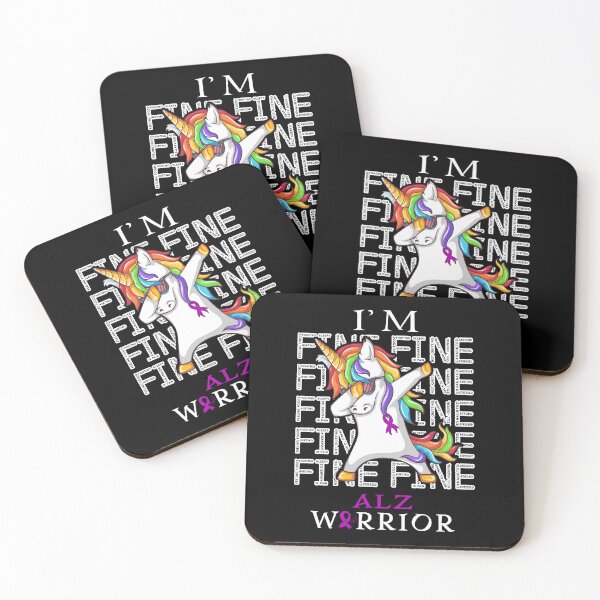 Item preview, Unicorn ALZ Warrior I'm Fine ALZ Awareness designed and sold by Hatjar.