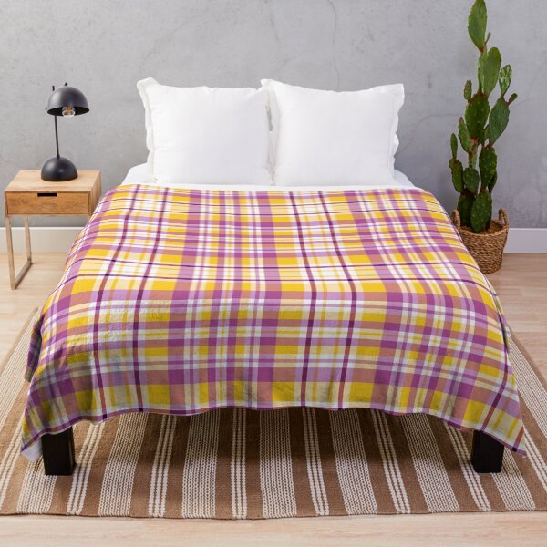 Item preview, Purple and Yellow Four Lines Symmetry Diagonal Checked Square Diamond Geometric Pattern designed and sold by Moyanana.
