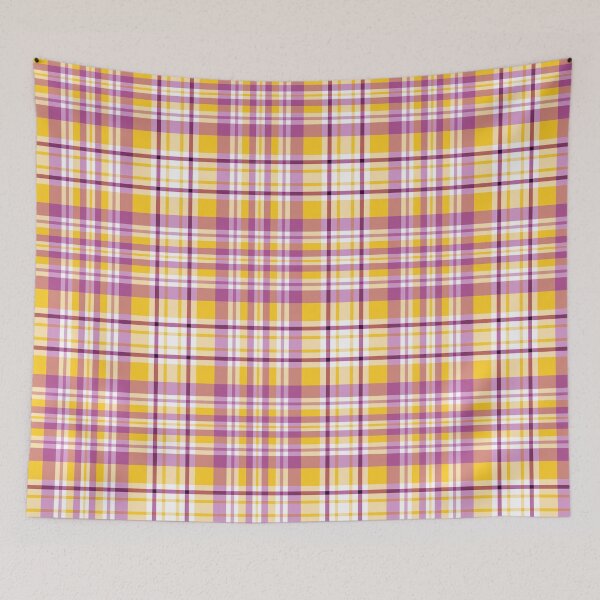 Item preview, Purple and Yellow Four Lines Symmetry Diagonal Checked Square Diamond Geometric Pattern designed and sold by Moyanana.