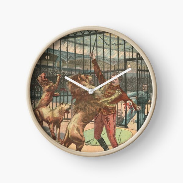 Les Caprices D'un Lion / Lion Tamer Georges Marck mauled in 1900 Clock