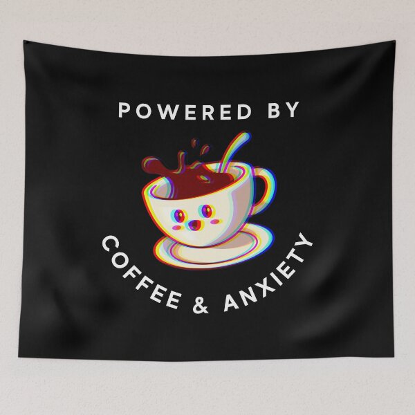 Item preview, Powered By Coffee & Anxiety - T-Shirt designed and sold by AYREEM.