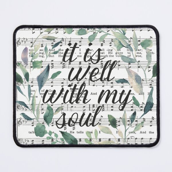 Item preview, It is Well With My Soul, Floral Leaves, Watercolor Hymn designed and sold by DownThePath.