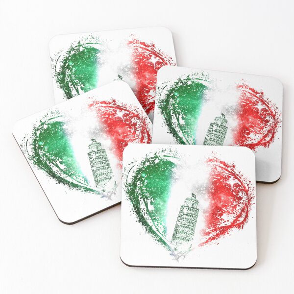 Item preview, Italy Flag Heart Splash Pisa Tower Roma designed and sold by Jolly-Yosei.
