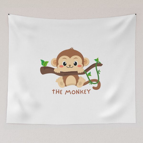 Item preview, Cute baby monkey hanging on the tree designed and sold by Mount Rock.