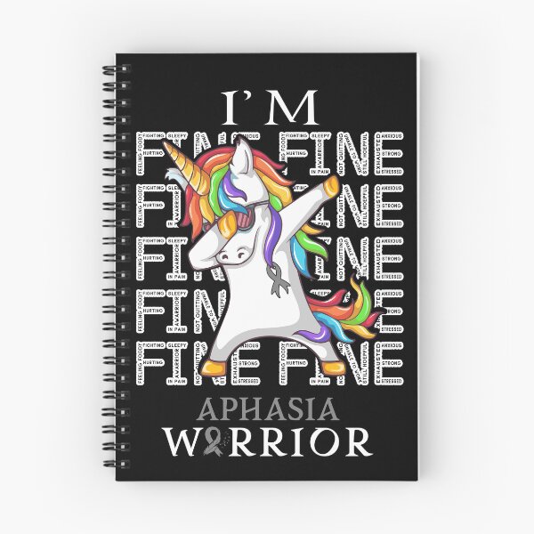 Item preview, Unicorn Aphasia Warrior I'm Fine Aphasia Awareness designed and sold by Hatjar.