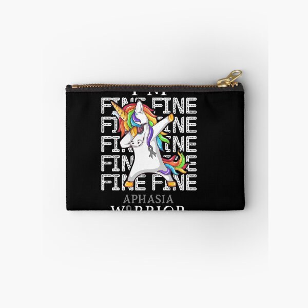 Item preview, Unicorn Aphasia Warrior I'm Fine Aphasia Awareness designed and sold by Hatjar.