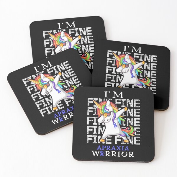 Item preview, Unicorn Apraxia Warrior I'm Fine Apraxia Awareness designed and sold by Hatjar.