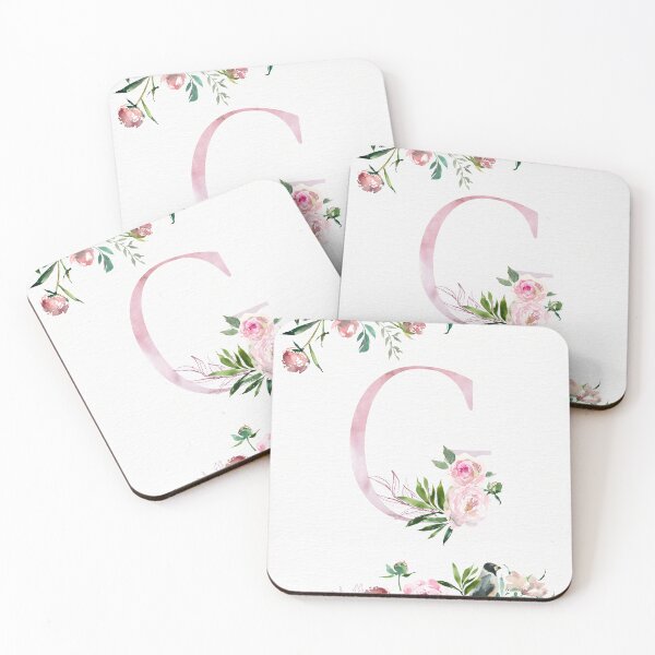 Item preview, Letter G Pink Peony Flower designed and sold by WildAliceArt.