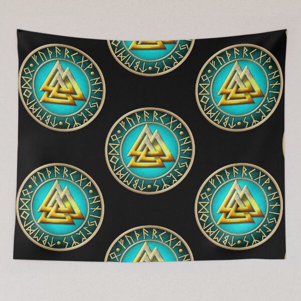 Item preview, Norse Valknut Runes - Teal  designed and sold by AshleyG4540554.