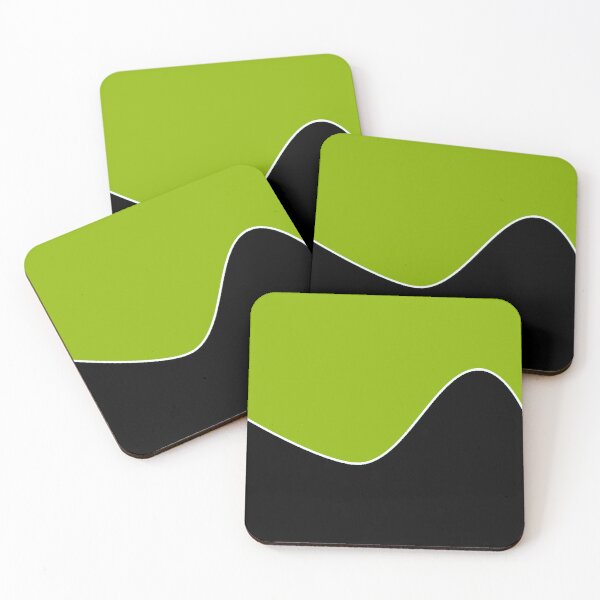 Item preview, PLAIN SOLID  APPLE GREEN AND BLACK TWO TONE RETRO WAVE PATTERN designed and sold by ozcushions.