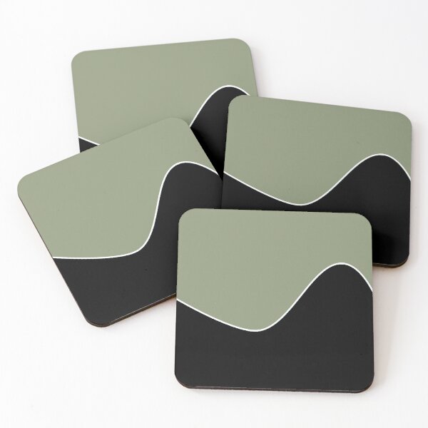 Item preview,  PLAIN SOLID ARTICHOKE  GREEN AND BLACK TWO TONE RETRO WAVE PATTERN designed and sold by ozcushions.
