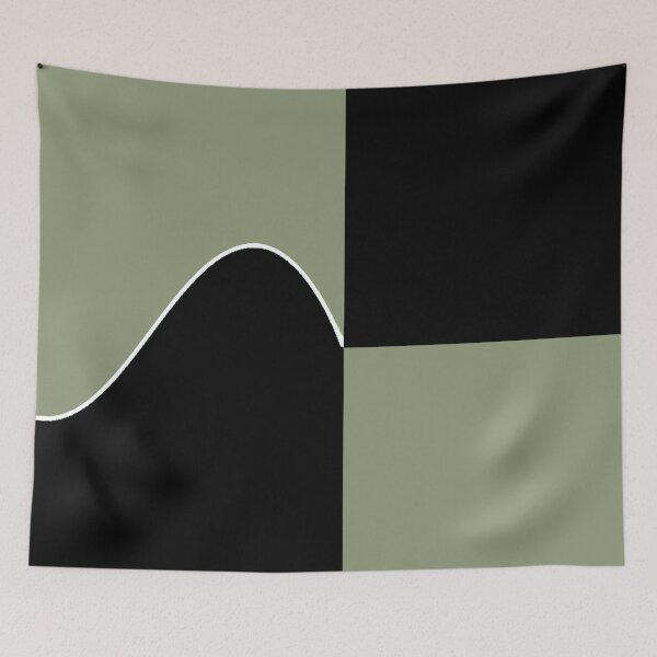 Item preview,  PLAIN SOLID ARTICHOKE  GREEN AND BLACK TWO TONE RETRO WAVE PATTERN designed and sold by ozcushions.