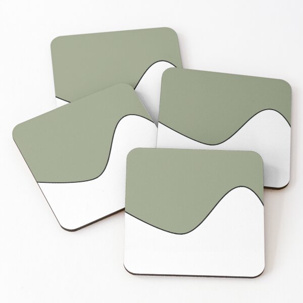 Item preview,   PLAIN SOLID  ARTICHOKE GREEN AND WHITE TWO TONE RETRO WAVE PATTERN designed and sold by ozcushions.