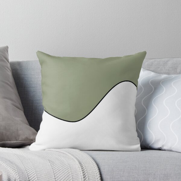 Item preview,   PLAIN SOLID  ARTICHOKE GREEN AND WHITE TWO TONE RETRO WAVE PATTERN designed and sold by ozcushions.
