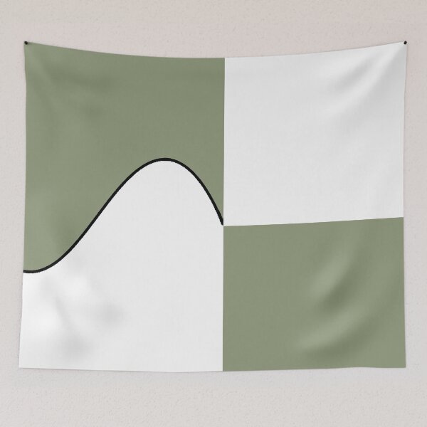 Item preview,   PLAIN SOLID  ARTICHOKE GREEN AND WHITE TWO TONE RETRO WAVE PATTERN designed and sold by ozcushions.