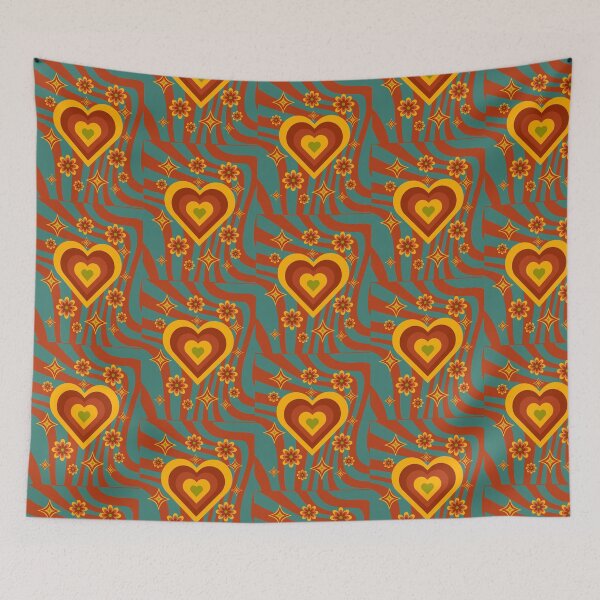 Item preview, Groovy Hippie Inspired Hearts and Stars  designed and sold by AfricanDreams.