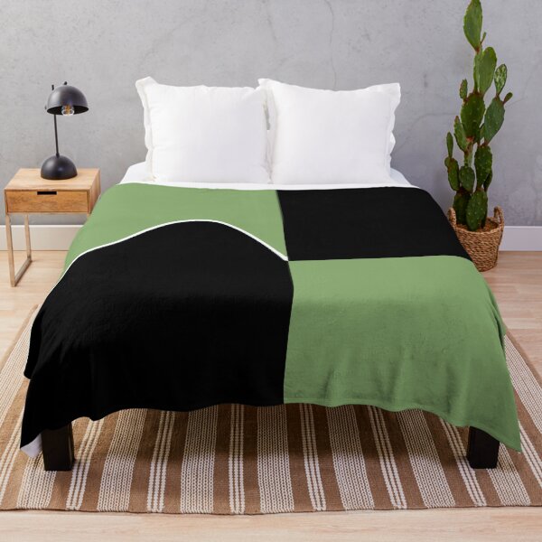 Item preview, PLAIN SOLID  ASPARAGUS GREEN AND BLACK TWO TONE RETRO WAVE PATTERN designed and sold by ozcushions.