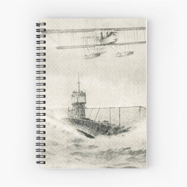 Item preview, WW1 Floatplane & Submarine sea scene designed and sold by artfromthepast.