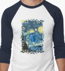 Flying British Phone Box Men's Baseball ¾ T-Shirt