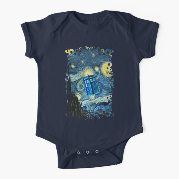 Flying British Phone Box Short Sleeve Baby One-Piece