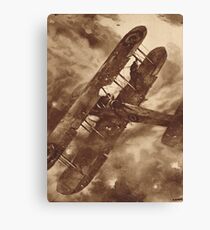WWI Hero balancing a plane by wing walk Canvas Print