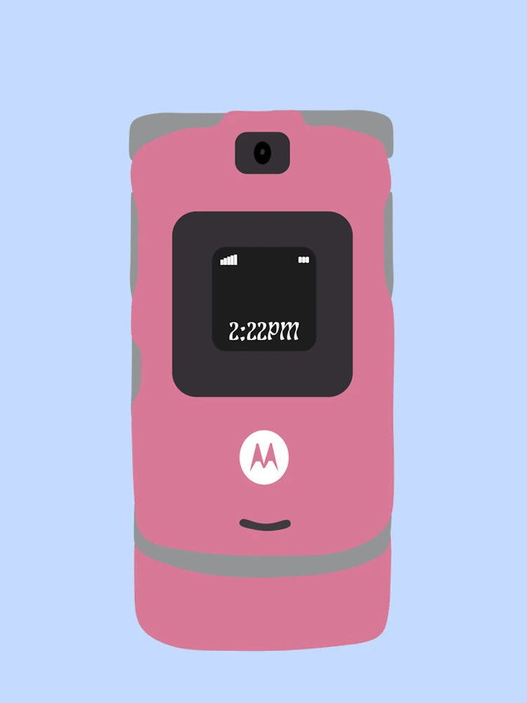 Thumbnail 4 of 4, iPhone Case, Pink RAZR V3 Flip Mobile designed and sold by Samit23.