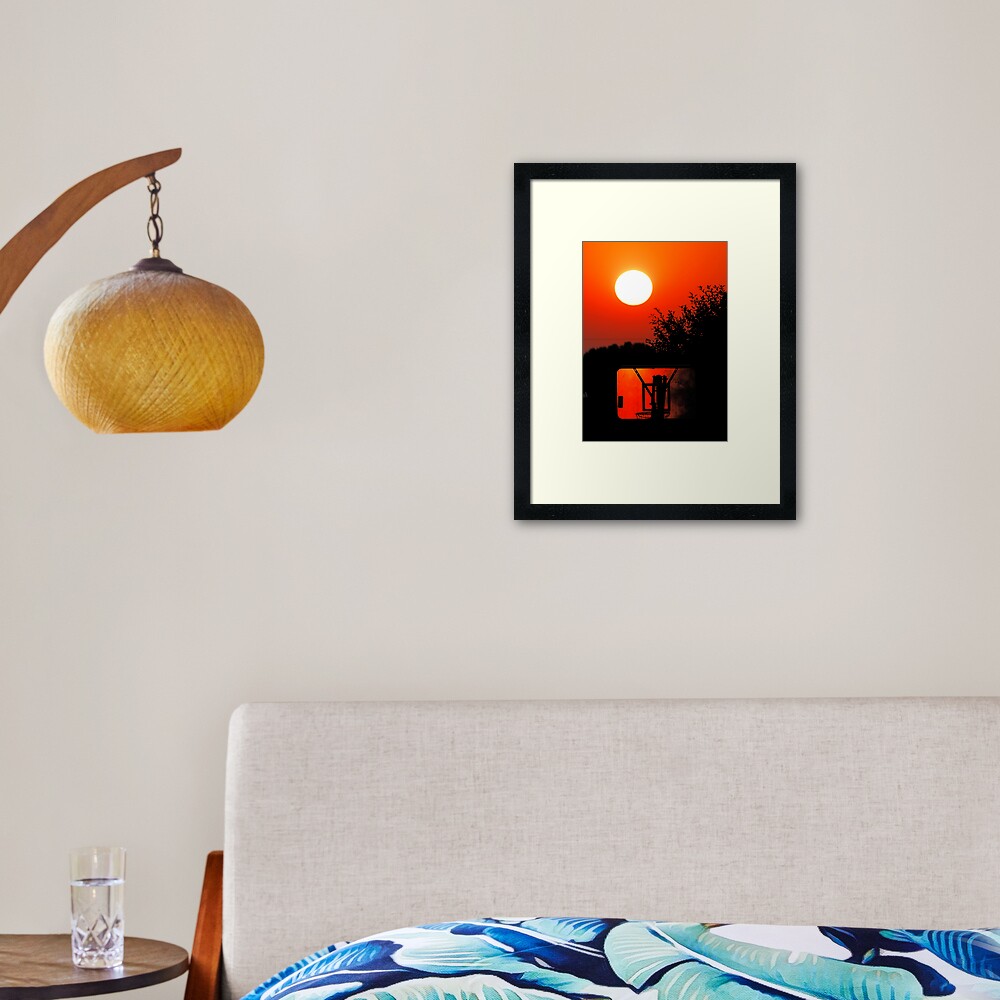 Three Point Sunset Framed Art Print