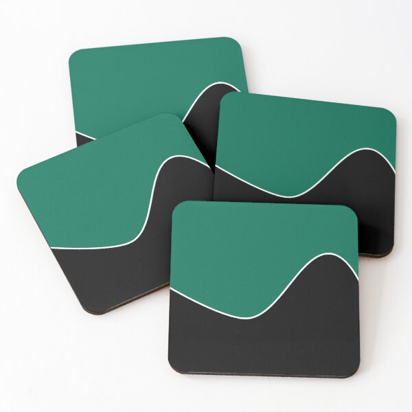 Item preview, PLAIN SOLID BOTTLE GREEN AND BLACK TWO TONE RETRO WAVE PATTERN designed and sold by ozcushions.