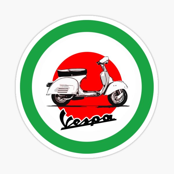 1 8" Vespa Scooter Oval Vintage Logo Decal Scooter Stickers LAMINATED #828 