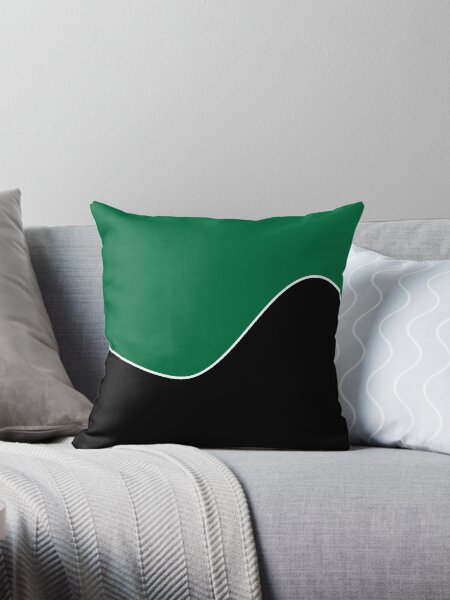 Item preview,  PLAIN SOLID CADMIUM  GREEN AND BLACK TWO TONE RETRO WAVE PATTERN designed and sold by ozcushions.