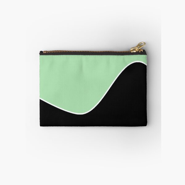 Item preview, PLAIN SOLID LIGHT CELADON  GREEN AND BLACK TWO TONE RETRO WAVE PATTERN designed and sold by ozcushions.
