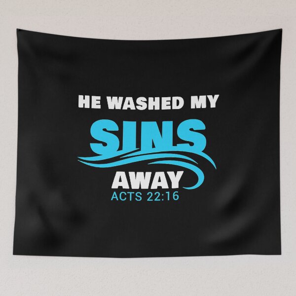 Item preview, He Washed My Sins Away Christian Faith Baptism Bible Verse designed and sold by Breeze409.