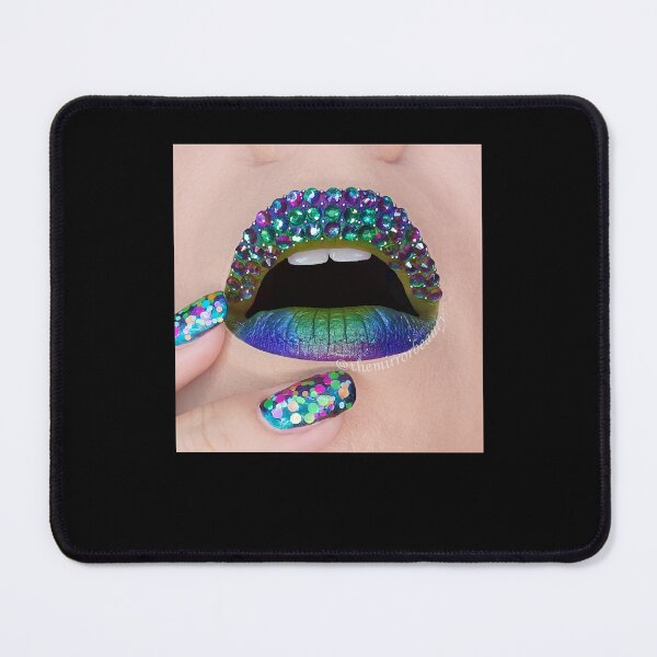 Item preview, Rhinestones mermaid lip art and nail art designed and sold by hatebassam.