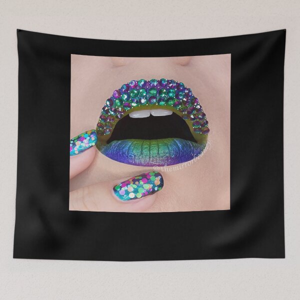 Item preview, Rhinestones mermaid lip art and nail art  designed and sold by hatebassam.
