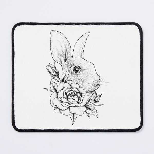 Item preview, Beautiful Rabbit and Rose Drawing designed and sold by Titatu.